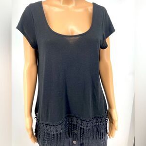 Adore Me Lace Trim Black Top Size M
